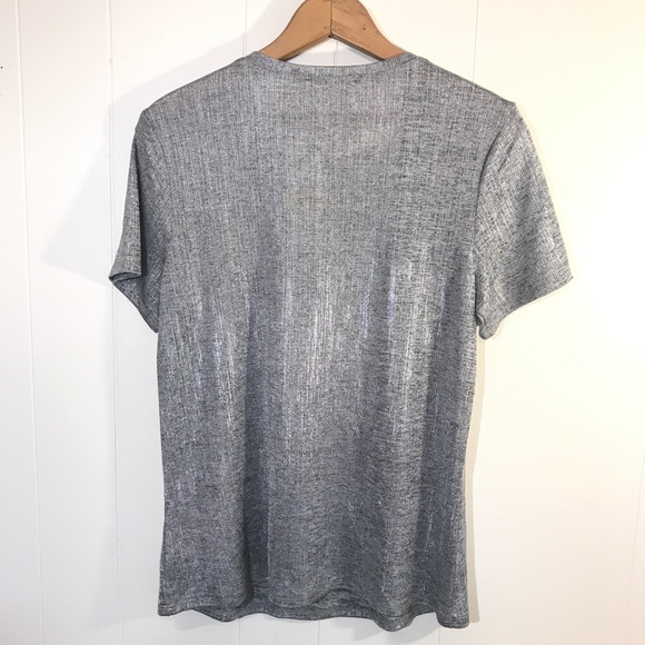 Finn & Grace Shiny Metallic Crewneck Top - Picture 4 of 7